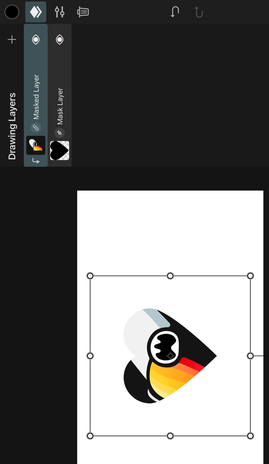 Layer masked by shape