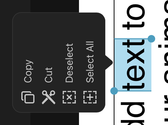 Text actions